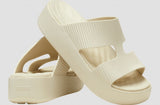 CROCS 210701 0LH Beige Getaway Groove Flatform H-Strap