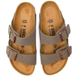 BIRKENSTOCK Leather Women's Flat Sandals Anatomic Stone Narrow Fit 0151213