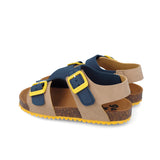 GARVALIN 252474-B BEIGE Y AZUL MARINO SANDALS