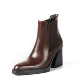 Glamazons GLAM TEO BROWN LEATHER ANKLE BOOTS