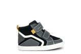 GEOX B36A7E022MEC0017   KILWI BOY BLACK/GREY Παιδικά Sneakers High Ανατομικά με Γκρι