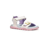 GEOX J35HQA 000BC C0653 WHITE/MULTICOLOR SANDALS