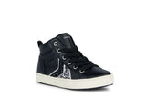 GEOX J364GB0BCEWC9244 J KALISPERA BLACK / DK SILVER GIRL SNEAKERS HIGH