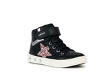 GEOX J368WG  0BJDH C9231 J SKYLIN GIRL BLACK/DK PINK SNEAKERS