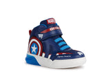 GEOX J369YC OFU50 C0735  GRAY JAY BOY NAVY/RED SNEAKERS