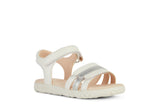 GEOX J458ZD HAITI WHITE/SILVER SANDAL GIRLS