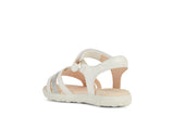GEOX J458ZD HAITI WHITE/SILVER SANDAL GIRLS