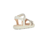 GEOX J458ZD HAITI WHITE/SILVER SANDAL GIRLS