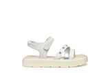 GEOX J45DBI000BCC0007 WHITE SILVER SANDALS