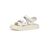 GEOX J45DBI000BCC0007 WHITE SILVER SANDALS
