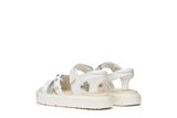 GEOX J45DBI000BCC0007 WHITE SILVER SANDALS