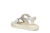 GEOX J45DBI000BCC0007 WHITE SILVER SANDALS