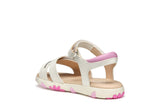 GEOX J558ZD 000BC C1364 J HAITI GIRL WHITE/DK PINK SANDAL (Copy)