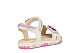 GEOX J558ZD 000BC C1364 J HAITI GIRL WHITE/DK PINK SANDAL (Copy)
