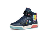GEOX J56ASA OBCKC C4358 J INEK GIRL A SYNT LEA+GLITTER NAVY/WATERSEA
