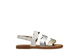 GEOX J6535F 054AJ C0007 WHITE/SILVER KARLY SANDALS