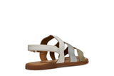 GEOX J6535F 054AJ C0007 WHITE/SILVER KARLY SANDALS