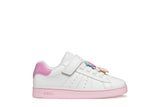GEOX J65LRF 000BC C1364 WHITE/DK PINK SNEAKERS