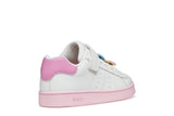 GEOX J65LRF 000BC C1364 WHITE/DK PINK SNEAKERS