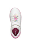 GEOX J65LRF 000BC C1364 WHITE/DK PINK SNEAKERS