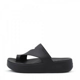 CROCS 210834-001  platform toe loop SANDALS