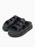 UGG W/1167430 W GOLDENGLOW SLIDE BLACK FLATFORMS