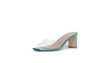 GLAMAZONS GREECE BLUE TRANSPARENT LEATHER