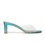 GLAMAZONS GREECE BLUE TRANSPARENT LEATHER