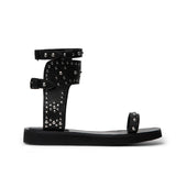 GLADIATOR BLACK FLATFORM GLAMAZONS