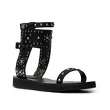 GLADIATOR BLACK FLATFORM GLAMAZONS