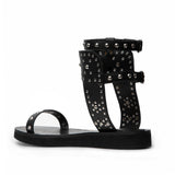 GLADIATOR BLACK FLATFORM GLAMAZONS