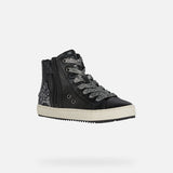 GEOX J044GA BLACK/DK SILVER J KALISPERA GIRL
